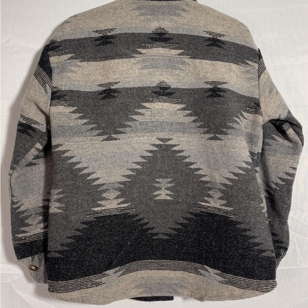 Men's Grey Patterned Wool-Blend Button Jacket - image 2